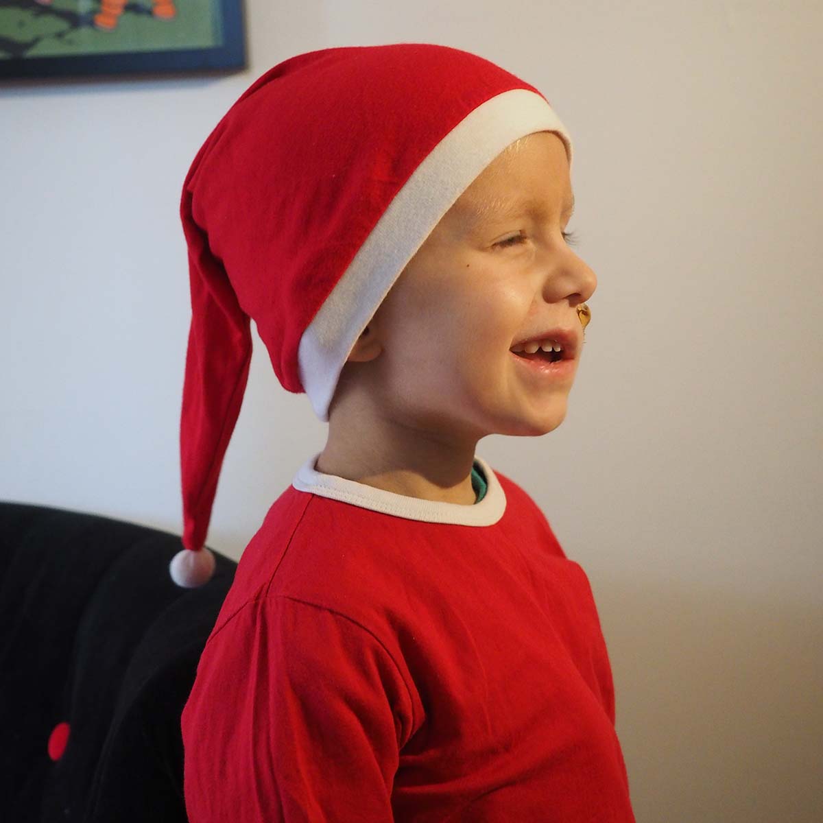 Elis poserar för julkort.