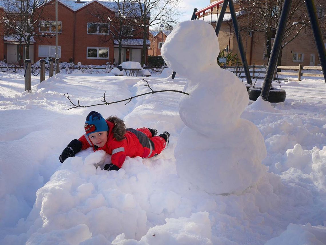 Elis i snön, november 2016.