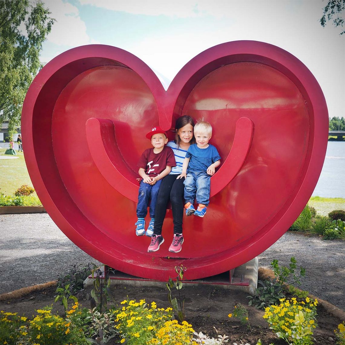 Bertil, Lilly och Elis i Umeå, 2015