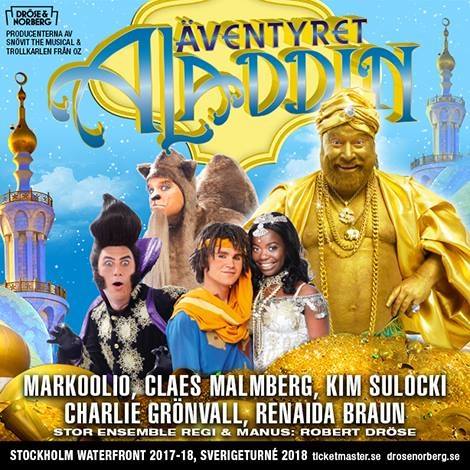 Poster för "Äventyret Aladdin" på Stockholm Waterfront.