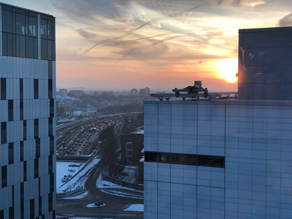 Utsikt från våning 12 på Astrid Lindgrens barnsjukhus.