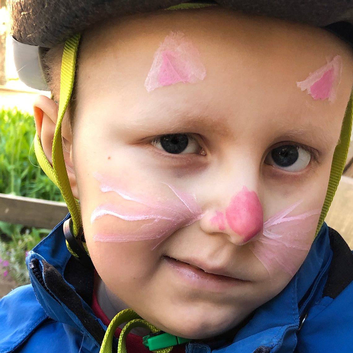 Elis ansiktsmålad som en katt